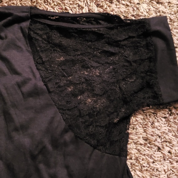 rock top goth steampunk lace cold shoulder sleeves - Picture 5 of 7